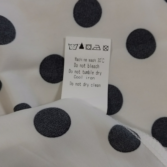 Allegra K Polkadot Bouse Modest Flutter Sleeves - Picture 6 of 10